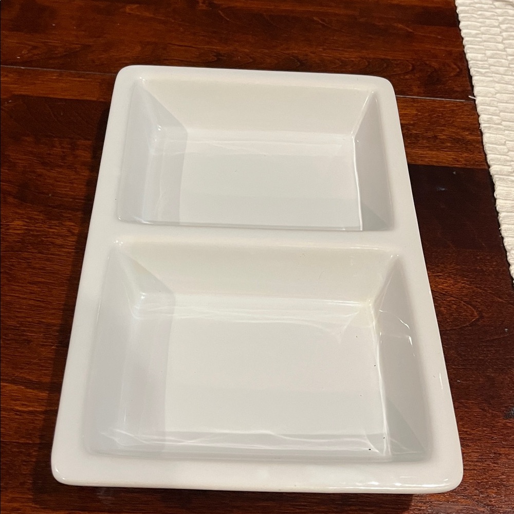 Elegant White Divided Serving Dish